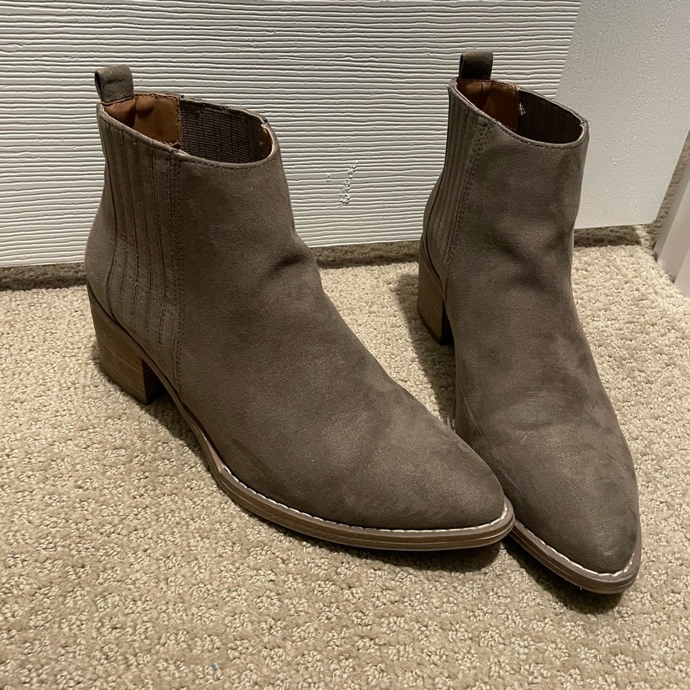 Olive Green Heeled Booties